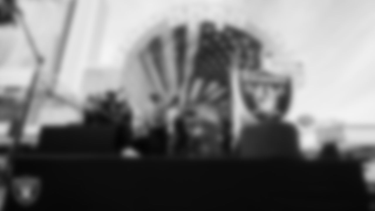 Members of the Las Vegas Raiders during the Veterans Day Parade in Downtown Las Vegas.