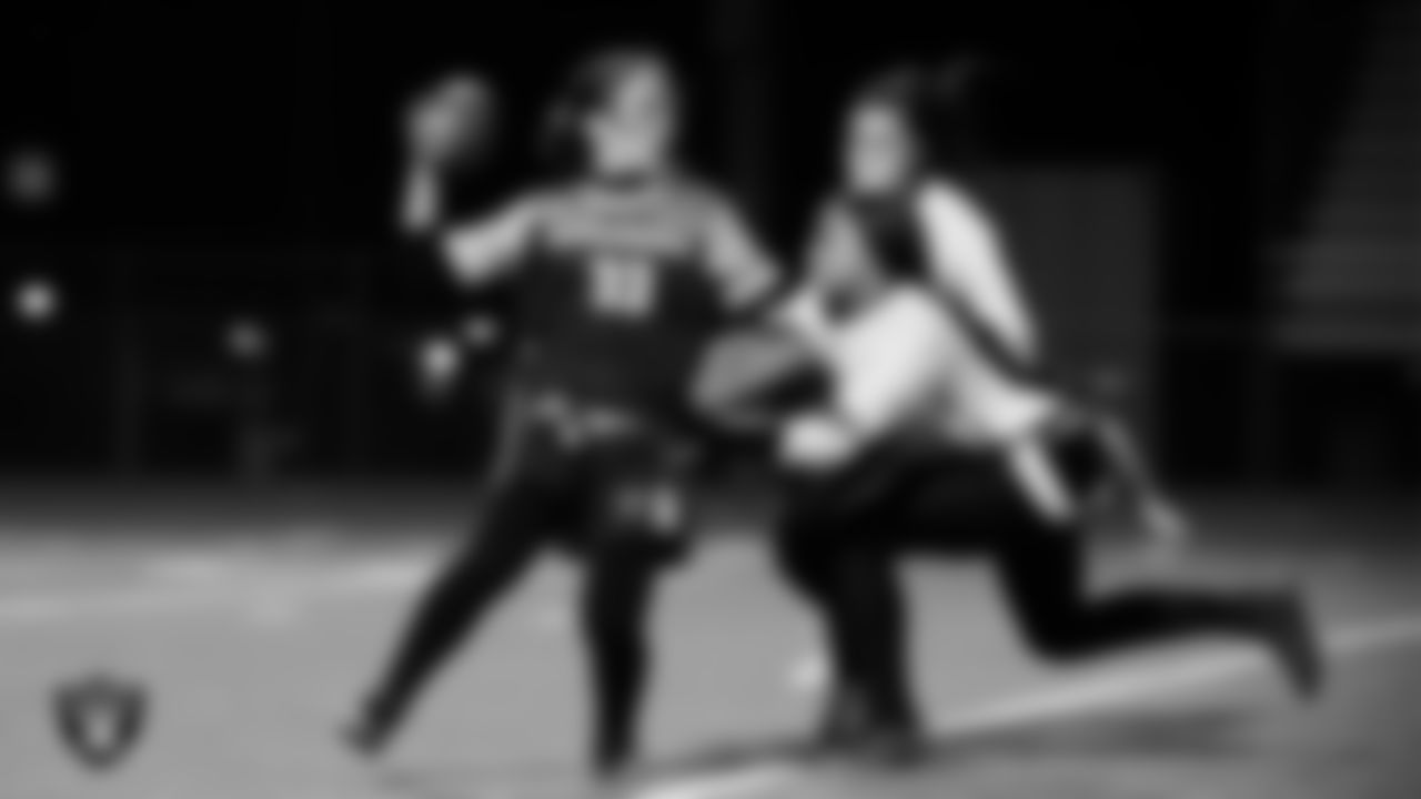 Bonanza High School hosts Amplus Academy during the Las Vegas Raiders' High School Flag Football Showcase game at Bonanza High School.