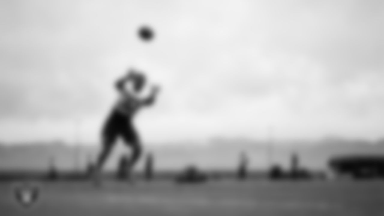 Las Vegas Raiders cornerback Darnay Holmes (30) during practice at Intermountain Health Performance Center.