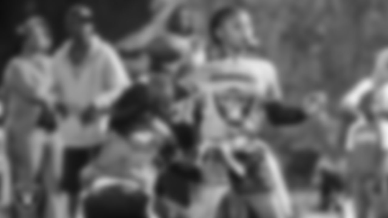 Athletes from the East Division and West Division of the City of Las Vegas Silver and Black Youth Flag Football League compete in the championship game at All American Park.