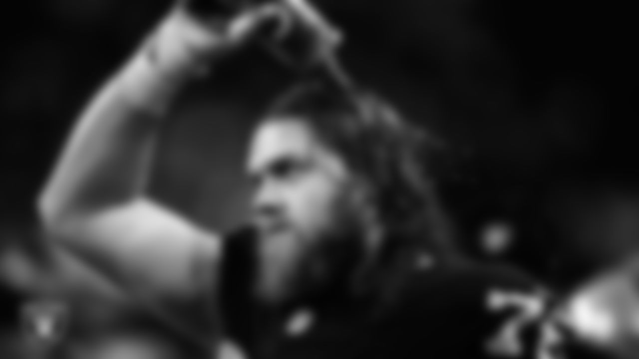 Las Vegas Raiders tackle Dalton Wagner (78) on the sidelines during the regular season home game against the Kansas City Chiefs at Allegiant Stadium.