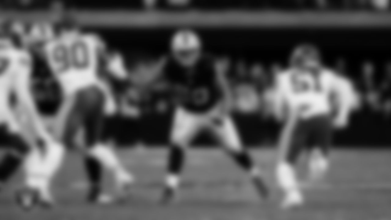 Las Vegas Raiders tackle Charles Grant (60) during the regular season home game against the Kansas City Chiefs at Allegiant Stadium.