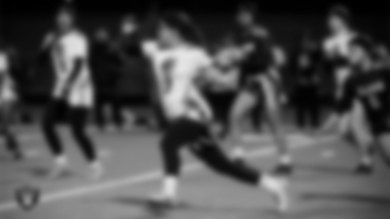 Clark High School hosts Chaparral High School during the Las Vegas Raiders' High School Flag Football Showcase game at Clark High School.