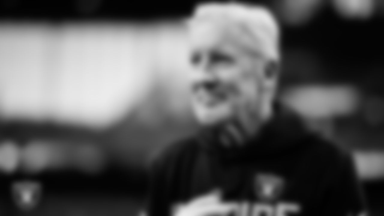 Las Vegas Raiders Head Coach Pete Carroll before the regular season home game against the New York Giants at Allegiant Stadium.