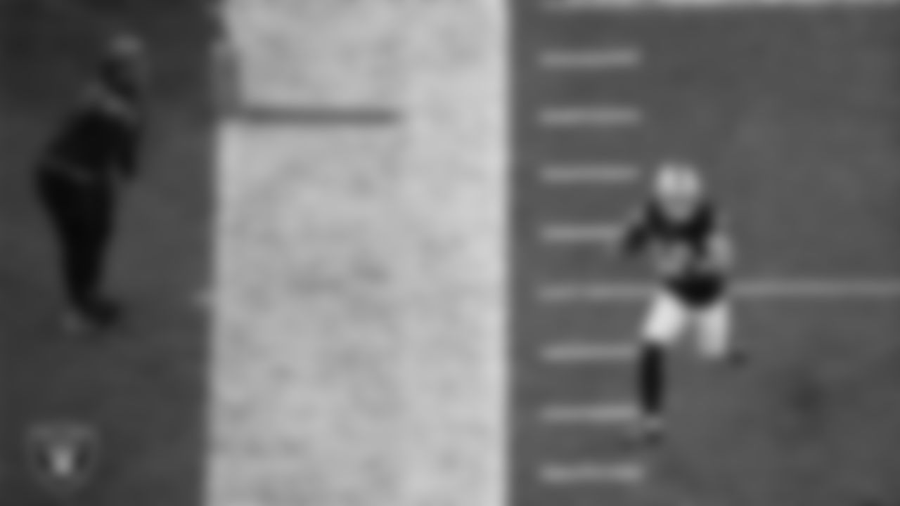 Las Vegas Raiders wide receiver Jack Bech (18) runs after making a catch during the regular season home game against the Dallas Cowboys at Allegiant Stadium.