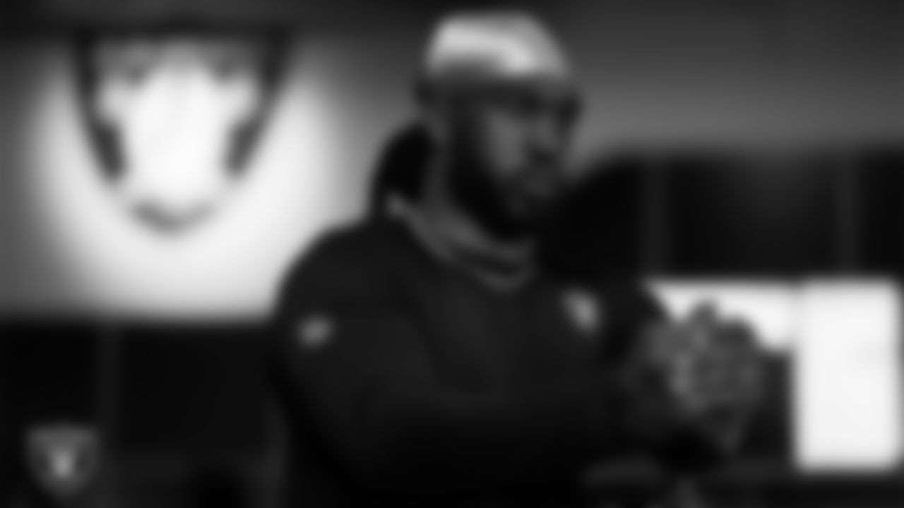 Las Vegas Raiders running back Alexander Mattison (25) at a workout during phase one of the offseason program at Intermountain Health Performance Center.
