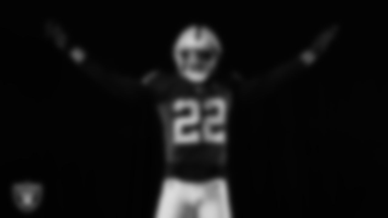 Las Vegas Raiders cornerback Eric Stokes (22) poses for a photo at the 2025 Raiders Media Day.