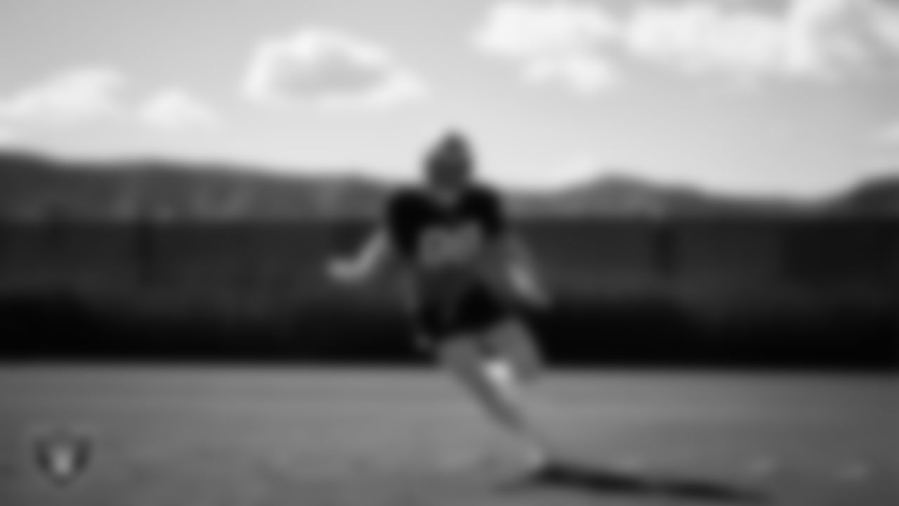 Las Vegas Raiders defensive end Maxx Crosby (98) during practice at Intermountain Health Performance Center.