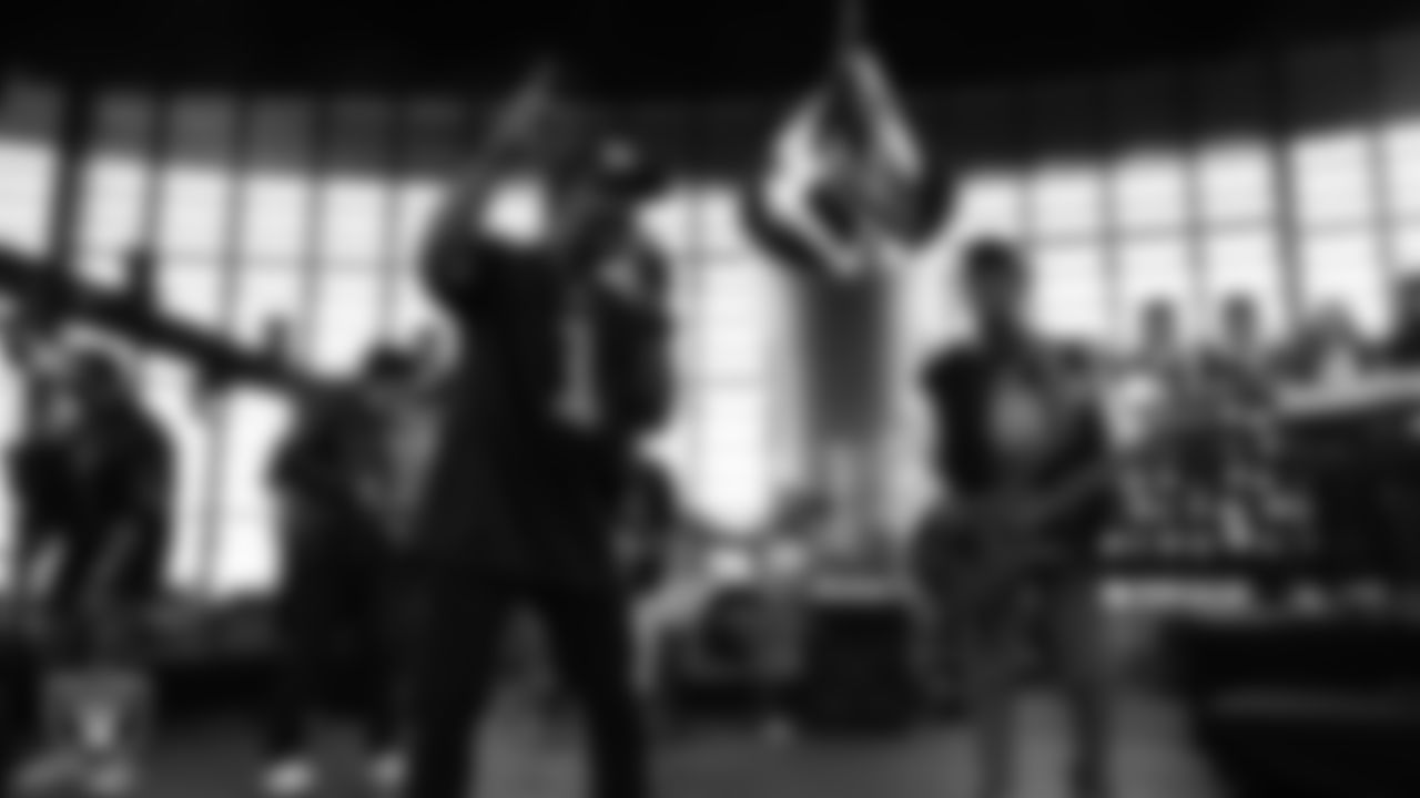 Kool & the Gang performs during halftime at the Las Vegas Raiders' regular season home game against the Jacksonville Jaguars at Allegiant Stadium.