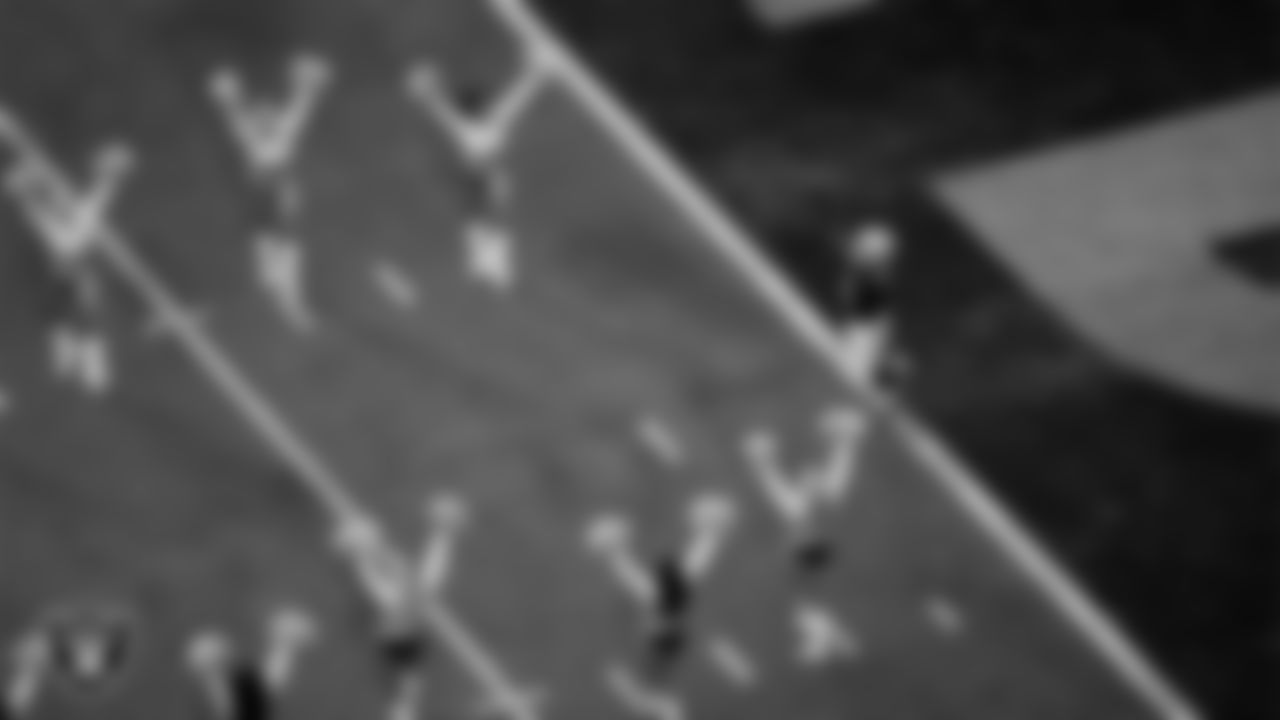 Las Vegas Raiders running back Ashton Jeanty (2) is introduced onto the field before the regular season home game against the Chicago Bears at Allegiant Stadium.