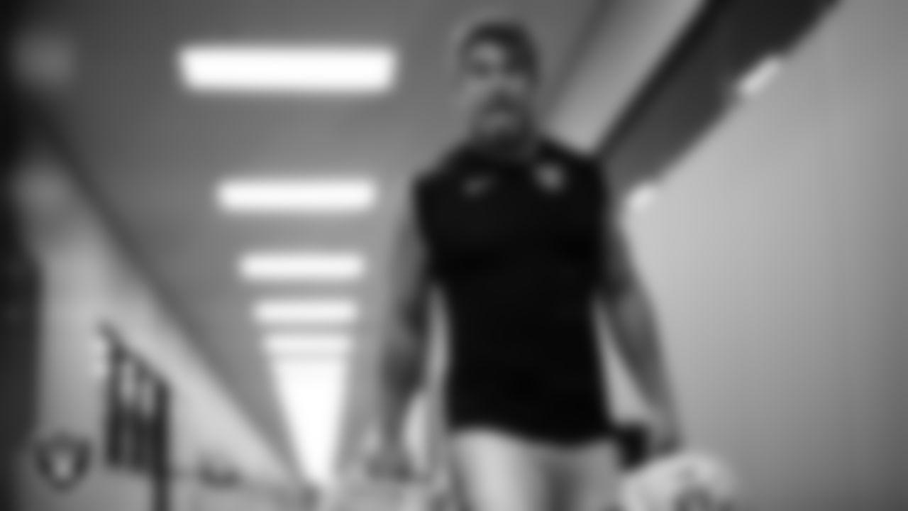 Las Vegas Raiders tight end Michael Mayer (87) walks out to the field for practice at 2025 Training Camp at Intermountain Health Performance Center.