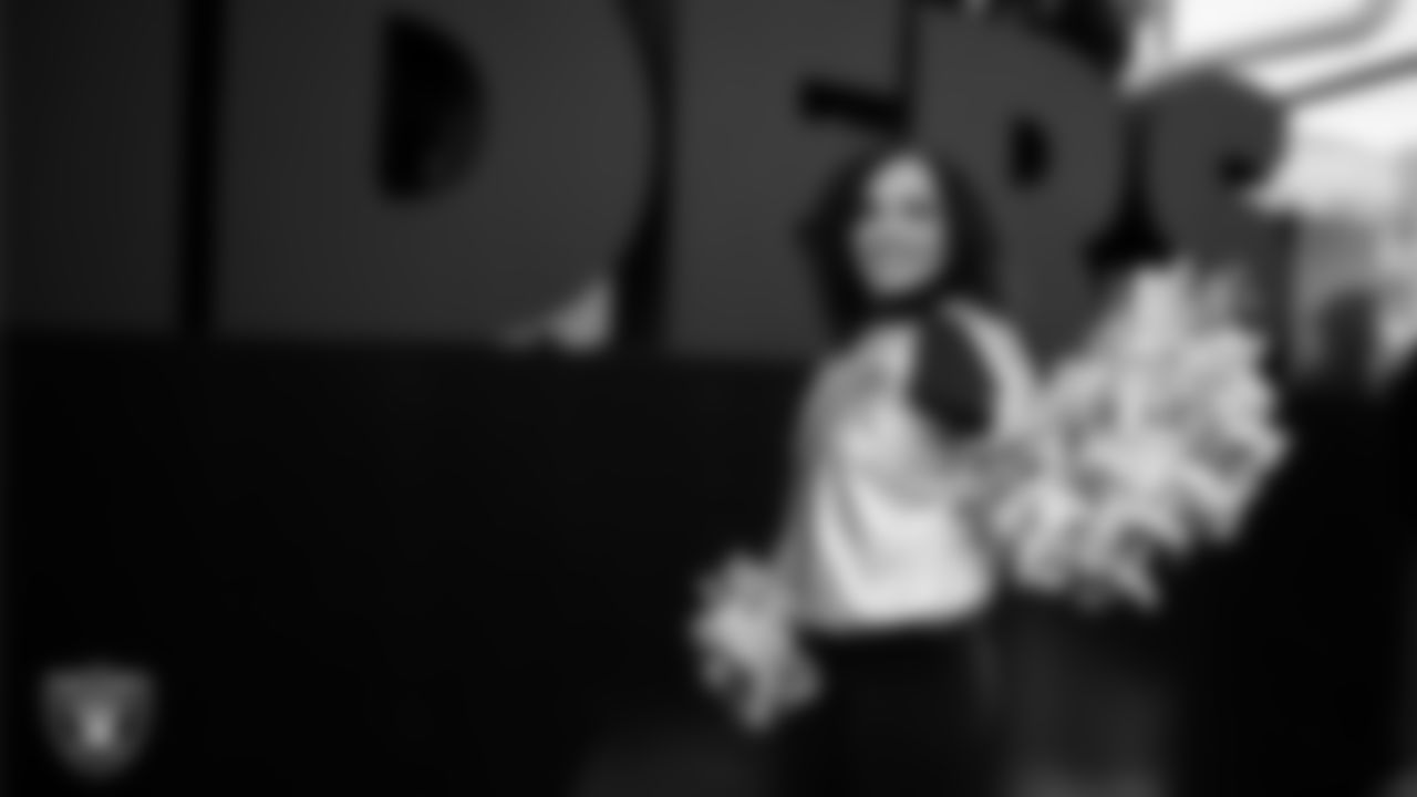 Raiderette Makenna during the Martin Luther King Jr. Day Parade in Downtown Las Vegas.