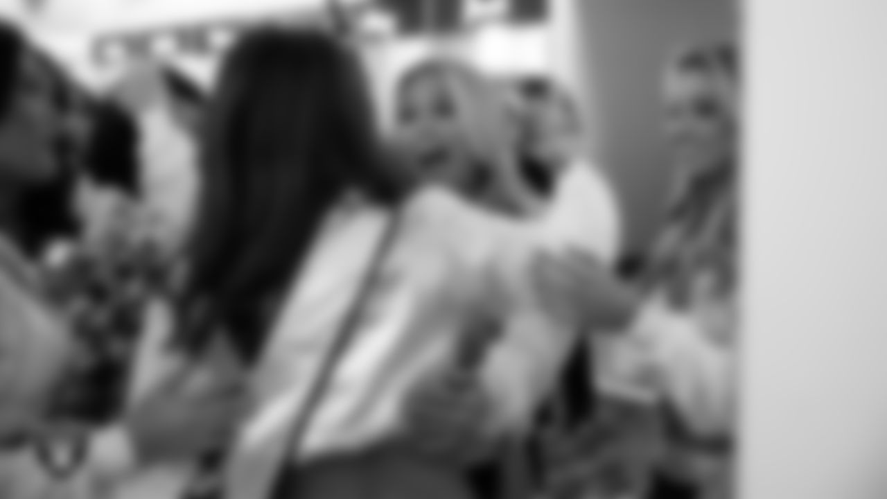 Raiderettes Reagan and Devyn in the locker room before the regular season home game against the Kansas City Chiefs at Allegiant Stadium.