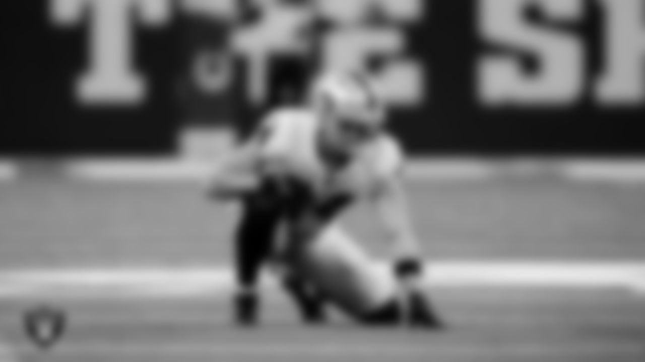 Las Vegas Raiders linebacker Tommy Eichenberg (44) during the regular season away game against the Indianapolis Colts at Lucas Oil Stadium.