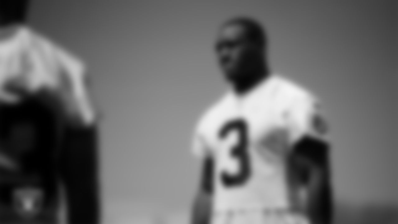 Las Vegas Raiders running back Zamir White (3) at an Organized Team Activity (OTA) at Intermountain Health Performance Center.