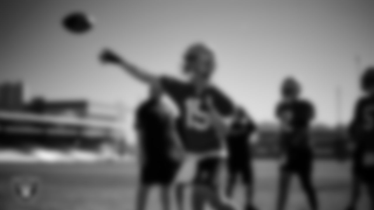 Las Vegas Raiders quarterback Kenny Pickett (15) during practice at Intermountain Health Performance Center.