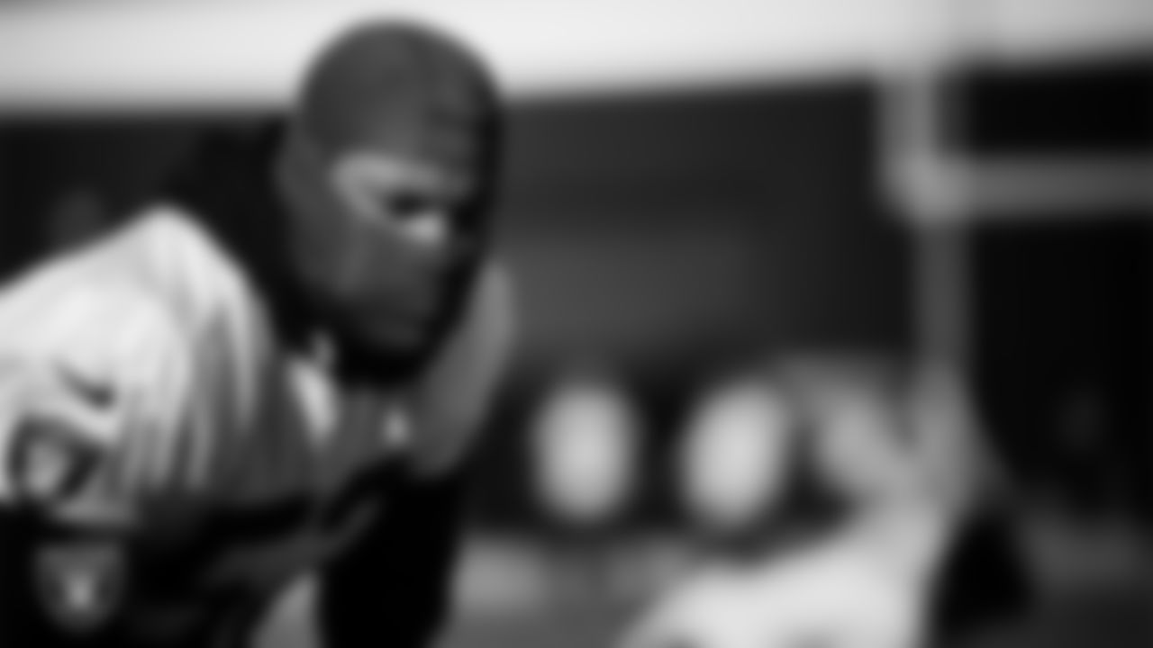 Las Vegas Raiders linebacker Elandon Roberts (52) during practice at Intermountain Health Performance Center.