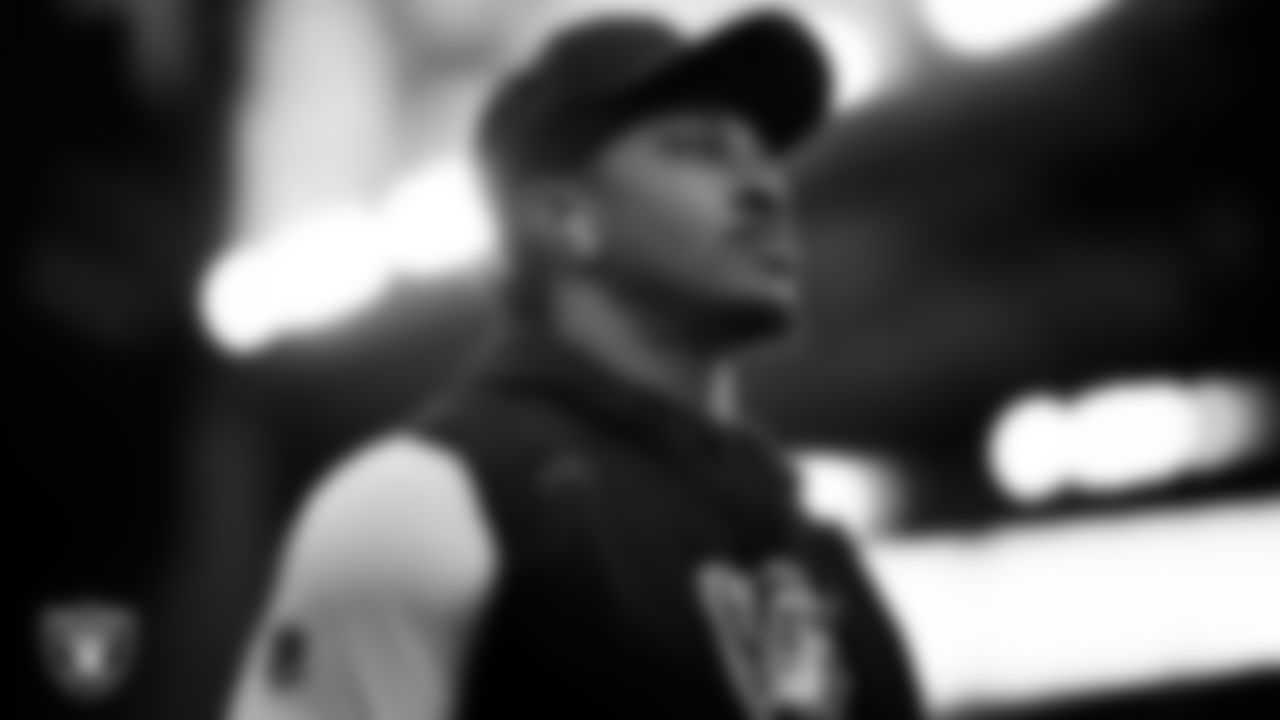 Las Vegas Raiders running back Chris Collier (35) warming up before the regular season away game against the Houston Texans at NRG Stadium.