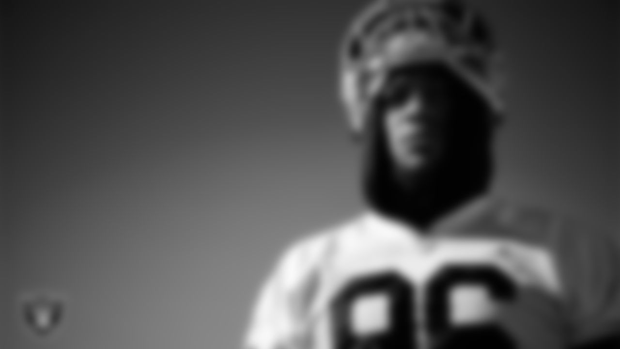 Las Vegas Raiders defensive tackle Jonah Laulu (96) during practice at Intermountain Health Performance Center.