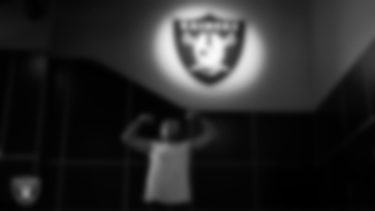 Las Vegas Raiders punter AJ Cole (6) at a workout during phase one of the offseason program at Intermountain Health Performance Center.