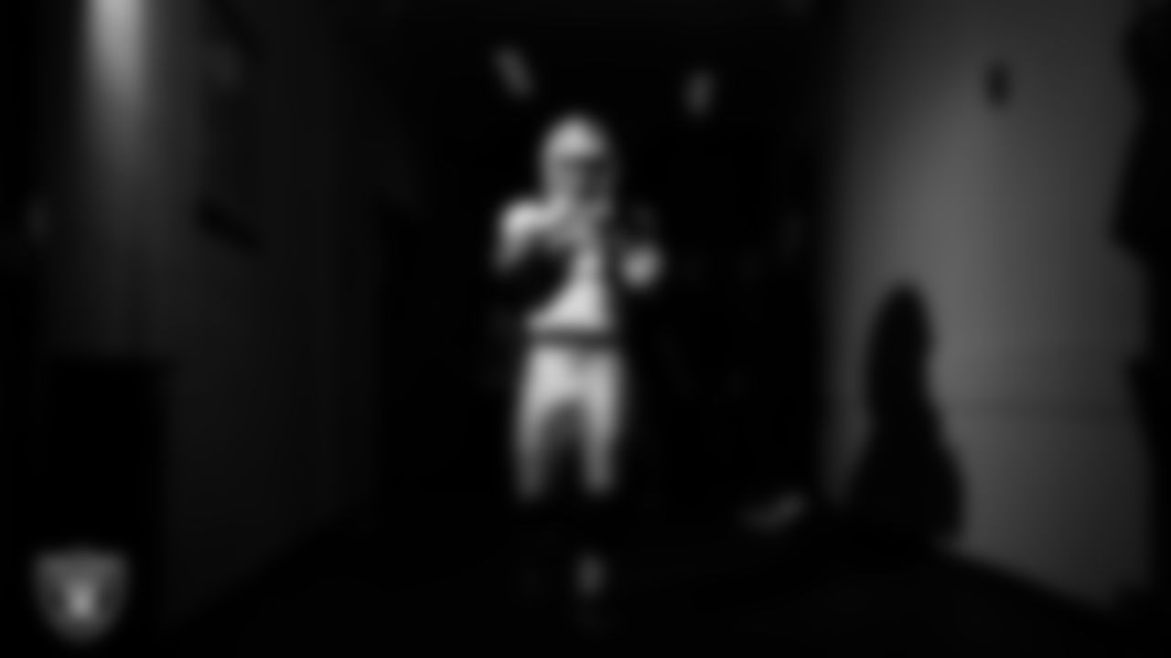 Las Vegas Raiders running back Ashton Jeanty (2) walks down the tunnel before the regular season away game against the Kansas City Chiefs at GEHA Field at Arrowhead Stadium.