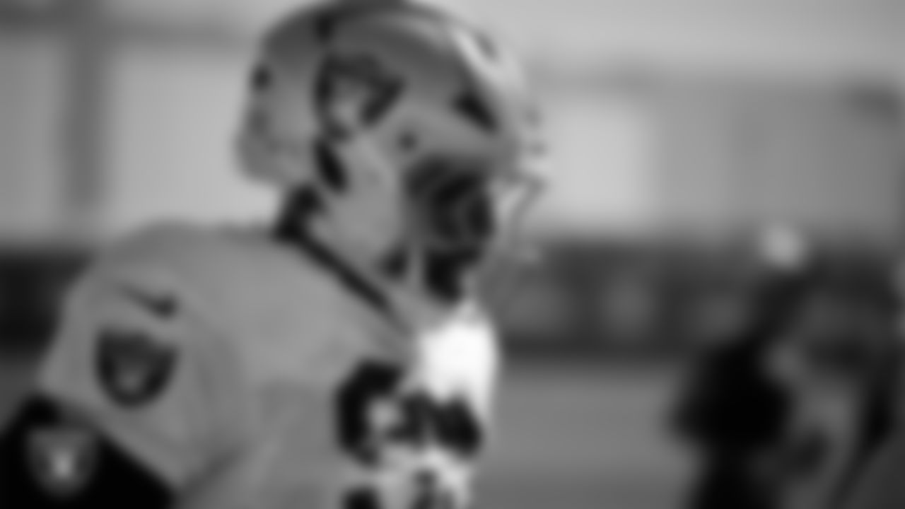 Las Vegas Raiders defensive tackle Thomas Booker IV (99) during practice at Intermountain Health Performance Center.