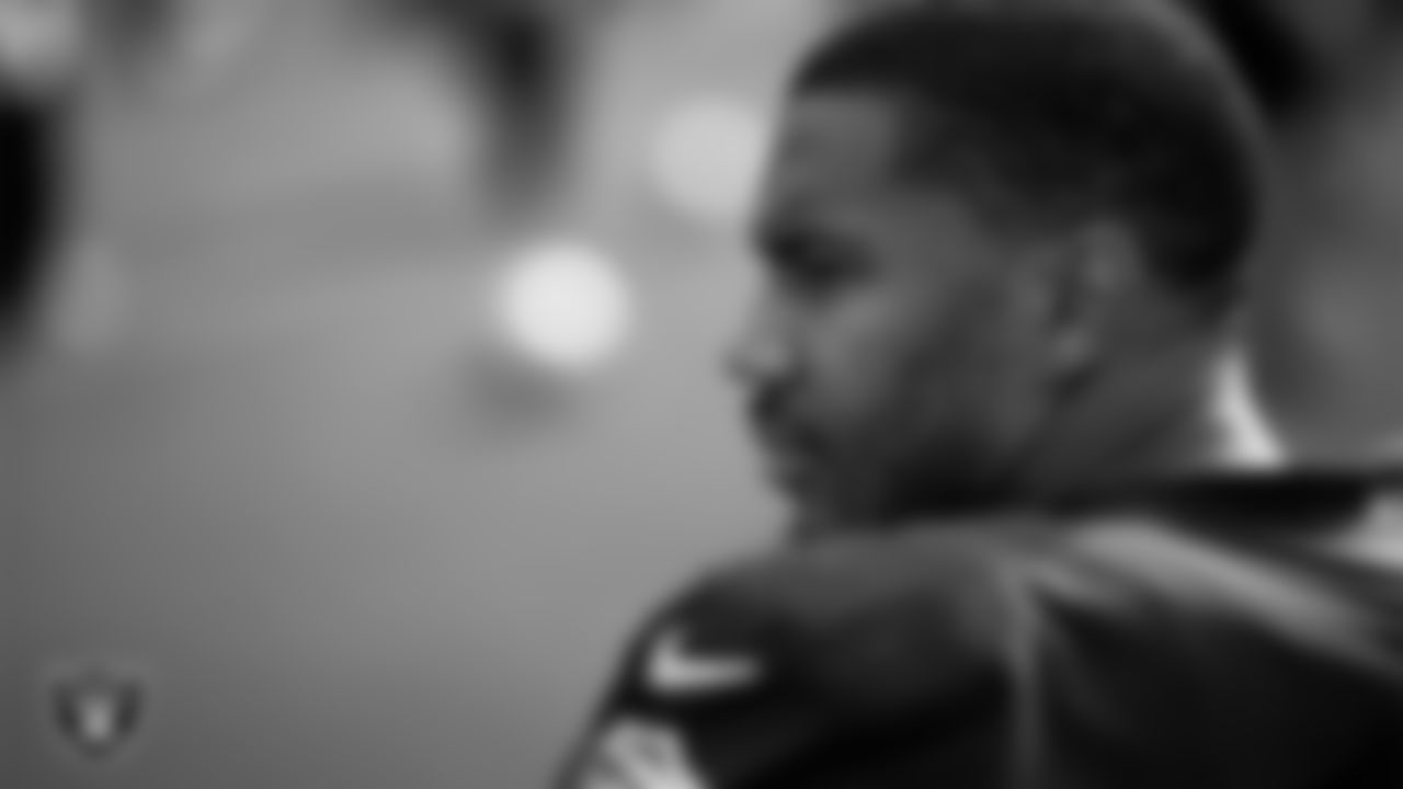 Las Vegas Raiders defensive end Charles Snowden (49) during practice at Intermountain Health Performance Center.