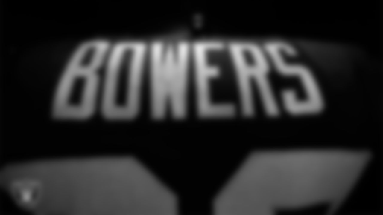 Las Vegas Raiders tight end Brock Bowers' (89) pads in the locker room prior to the Raiders' arrival for their regular season home game against the Dallas Cowboys at Allegiant Stadium.