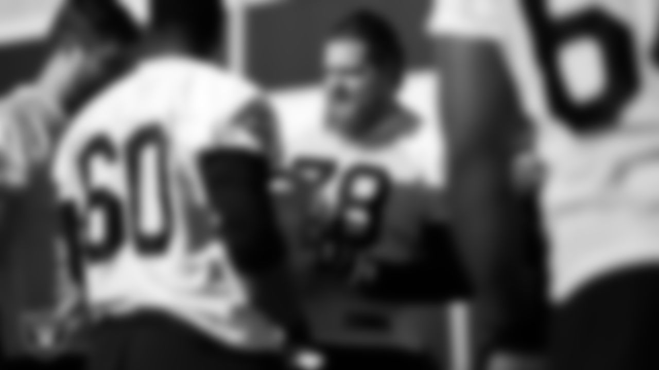 Las Vegas Raiders tackle Dalton Wagner (78) during practice at Intermountain Health Performance Center.