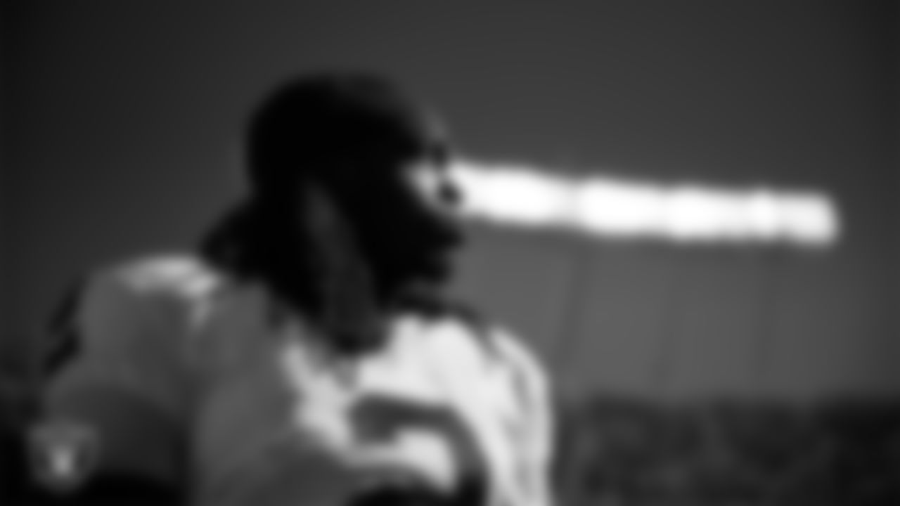 Las Vegas Raiders running back Ashton Jeanty (2) on the sidelines before the Raiders' regular season away game against the Kansas City Chiefs at GEHA Field at Arrowhead Stadium.