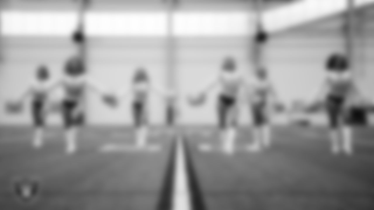 Raiderettes Raegen, Lexie, Taylor, Kennedy, Delaney and Makenna perform during day three of summer camp at Intermountain Health Performance Center.