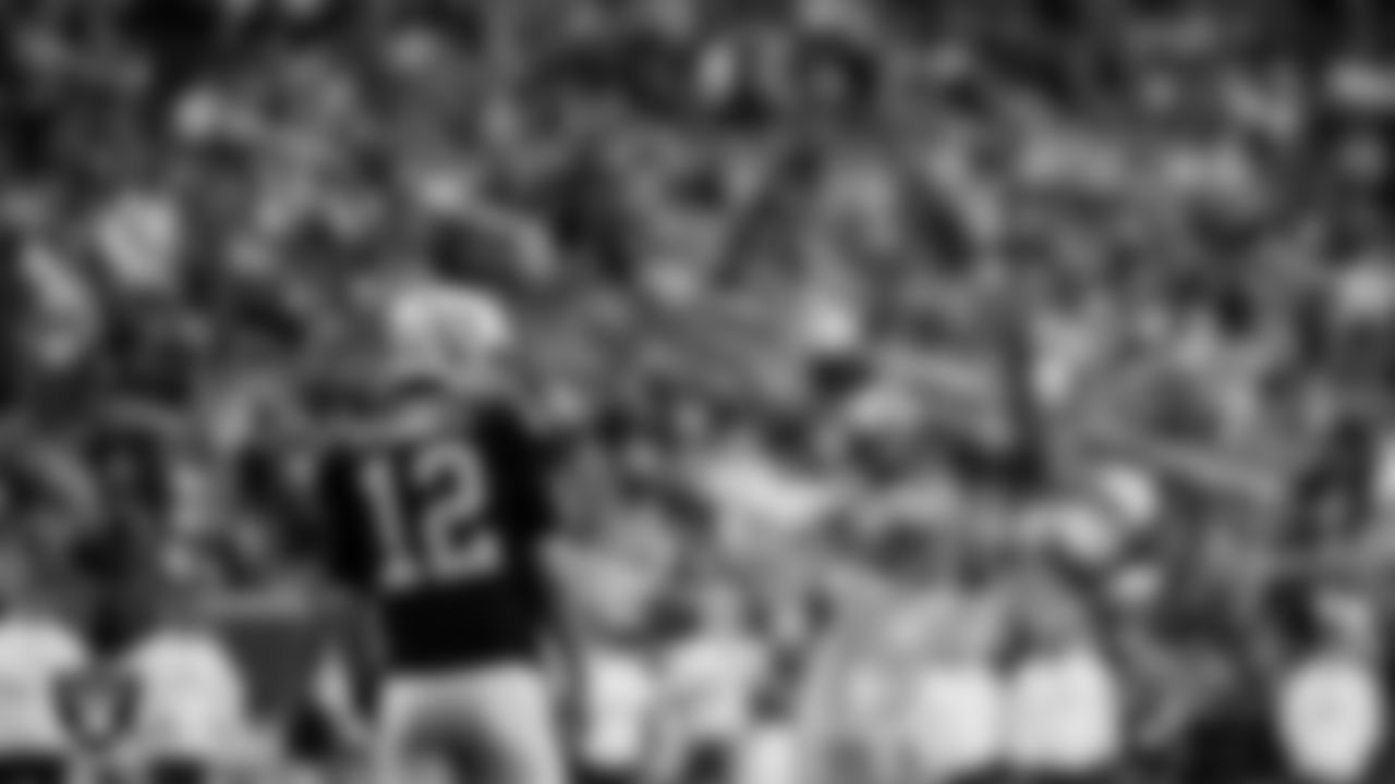 Las Vegas Raiders quarterback Aidan O'Connell (12) during the regular season home game against the Kansas City Chiefs at Allegiant Stadium.