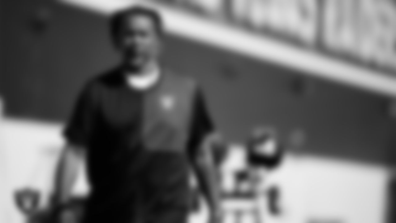 Las Vegas Raiders defensive coordinator Patrick Graham during practice at Intermountain Health Performance Center.