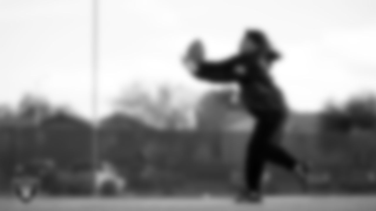 A member of the Liberty High School flag football team goes through a drill during practice at Liberty High School.