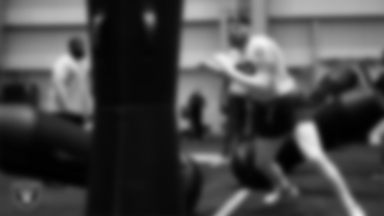 Las Vegas Raiders defensive end Maxx Crosby (98) during practice at Intermountain Health Performance Center.