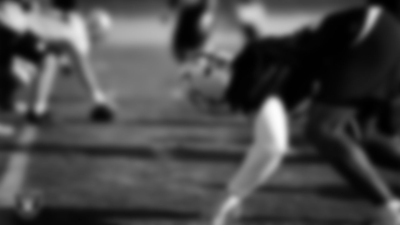 Las Vegas Raiders defensive end Jahfari Harvey (91) during practice at Intermountain Health Performance Center.