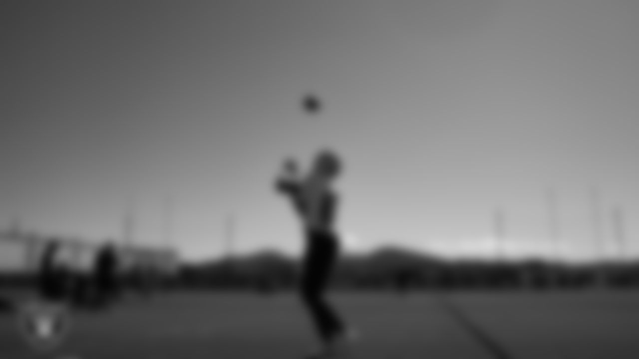 Las Vegas Raiders wide receiver Justin Shorter (88) during practice at Intermountain Health Performance Center.