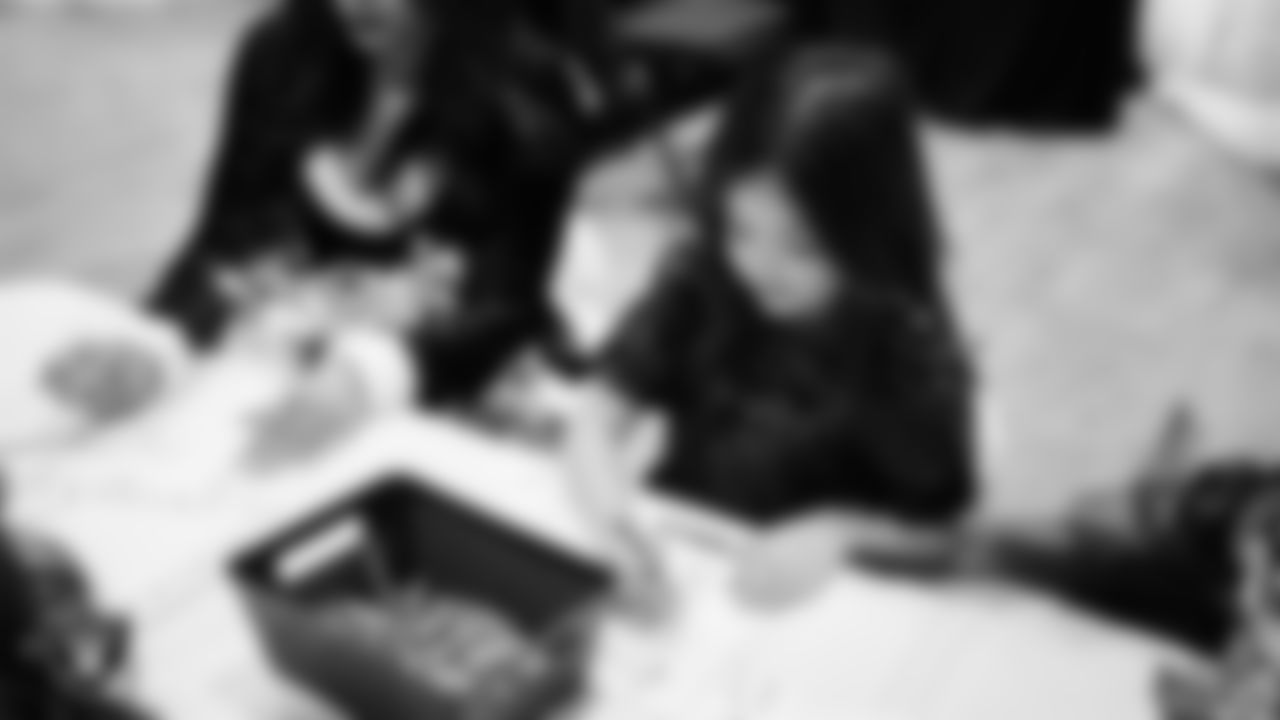 A Junior Raiderette enjoys activities during the Junior Raiderettes Banquet at The Studio.