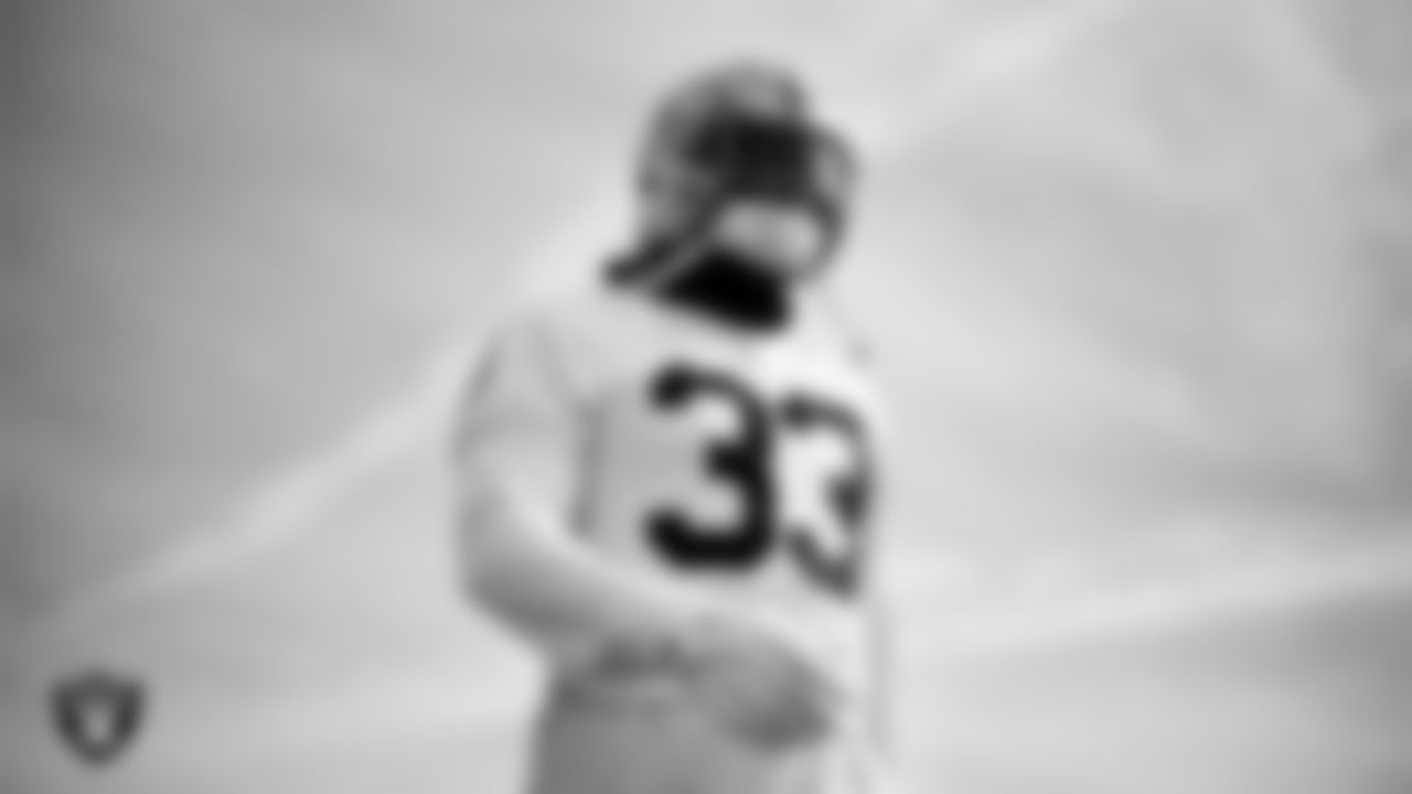 Las Vegas Raiders linebacker Jamal Adams (33) during practice at Intermountain Health Performance Center.