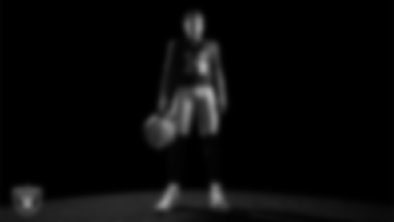 Las Vegas Raiders quarterback Carter Bradley (14) poses for a photo at the 2025 Raiders Media Day.