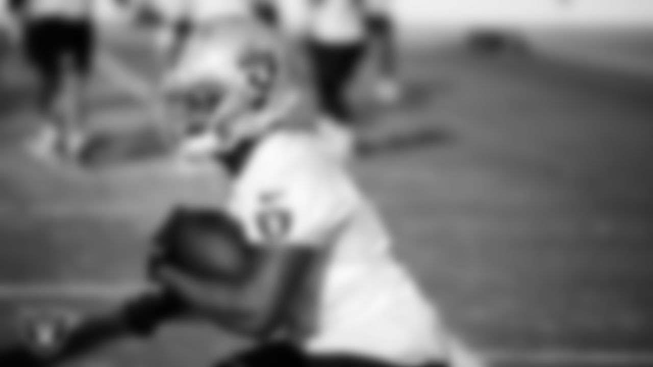 Las Vegas Raiders running back Zamir White (3) during practice at Intermountain Health Performance Center.