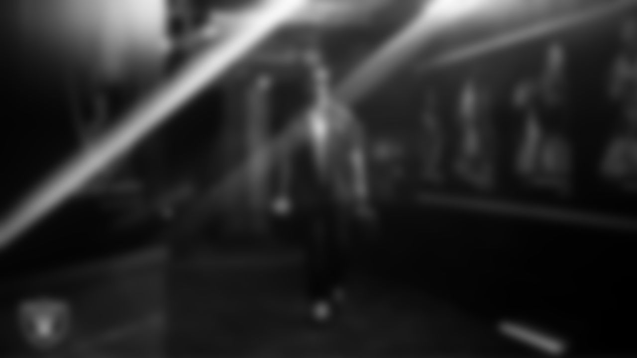 Las Vegas Raiders wide receiver Shedrick Jackson (4) arrives to the regular season home game against the Kansas City Chiefs at Allegiant Stadium.