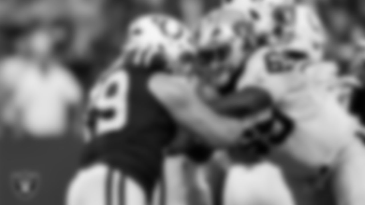 Las Vegas Raiders defensive tackle Adam Butler (69) during the regular season away game against the Indianapolis Colts at Lucas Oil Stadium.