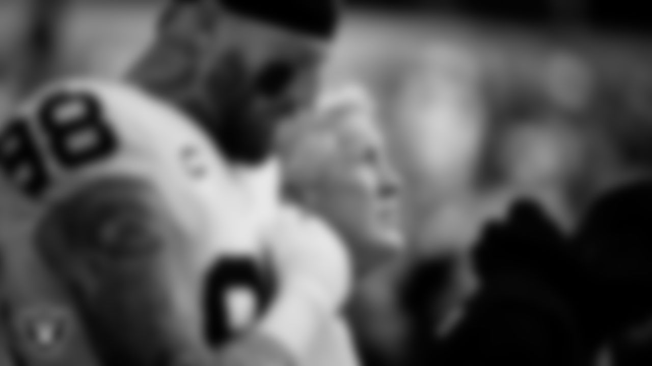 Las Vegas Raiders Head Coach Pete Carroll during the national anthem before the regular season away game against the Los Angeles Chargers at SoFi Stadium.