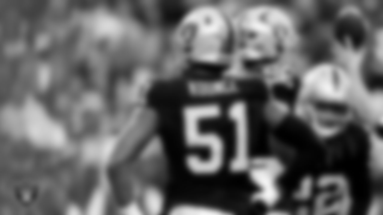 Las Vegas Raiders defensive end Malcolm Koonce (51) during the regular season home game against the Kansas City Chiefs at Allegiant Stadium.