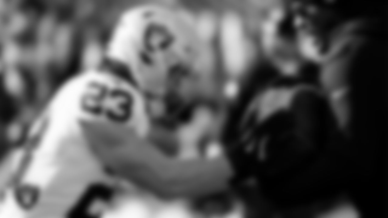 Las Vegas Raiders running back Dylan Laube (23) warming up before the regular season away game against the Philadelphia Eagles at Lincoln Financial Field.