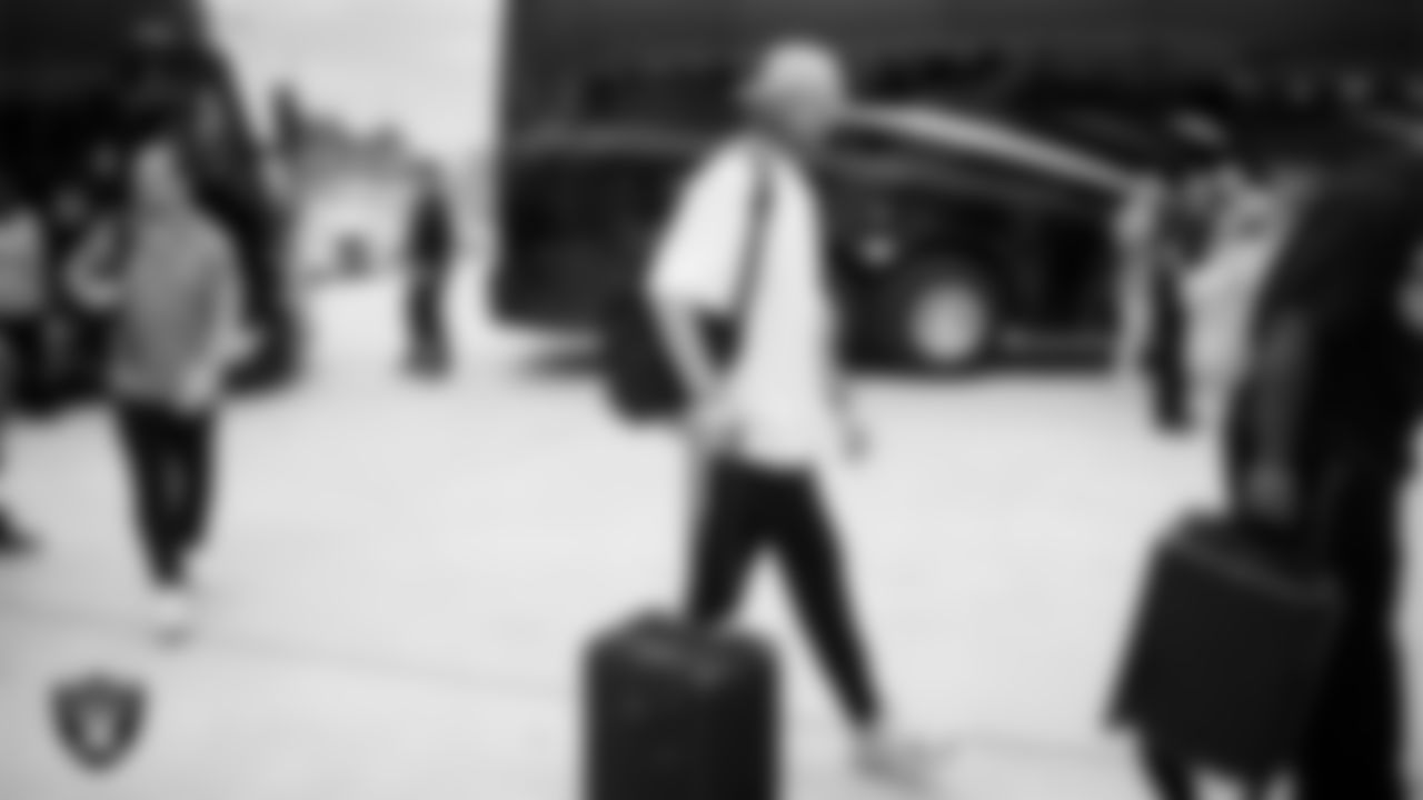 Las Vegas Raiders punter AJ Cole (6) departs for the preseason away game against the Arizona Cardinals.