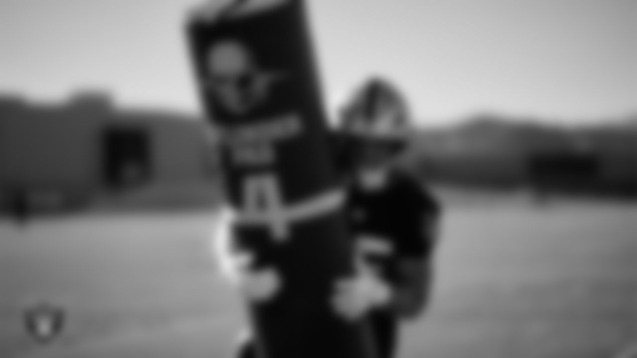 Las Vegas Raiders linebacker Cody Lindenberg (55) during practice at Intermountain Health Performance Center.