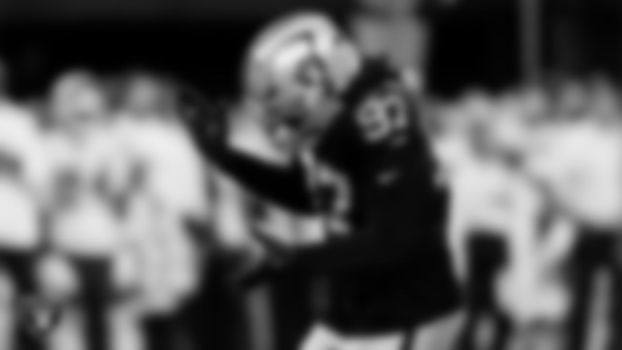 Las Vegas Raiders defensive tackle Tonka Hemingway (97) during the regular season home game against the Kansas City Chiefs at Allegiant Stadium.