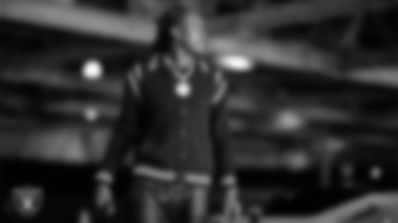 Las Vegas Raiders safety Terrell Edmunds (28) arrives to the regular season home game against the Cleveland Browns at Allegiant Stadium.